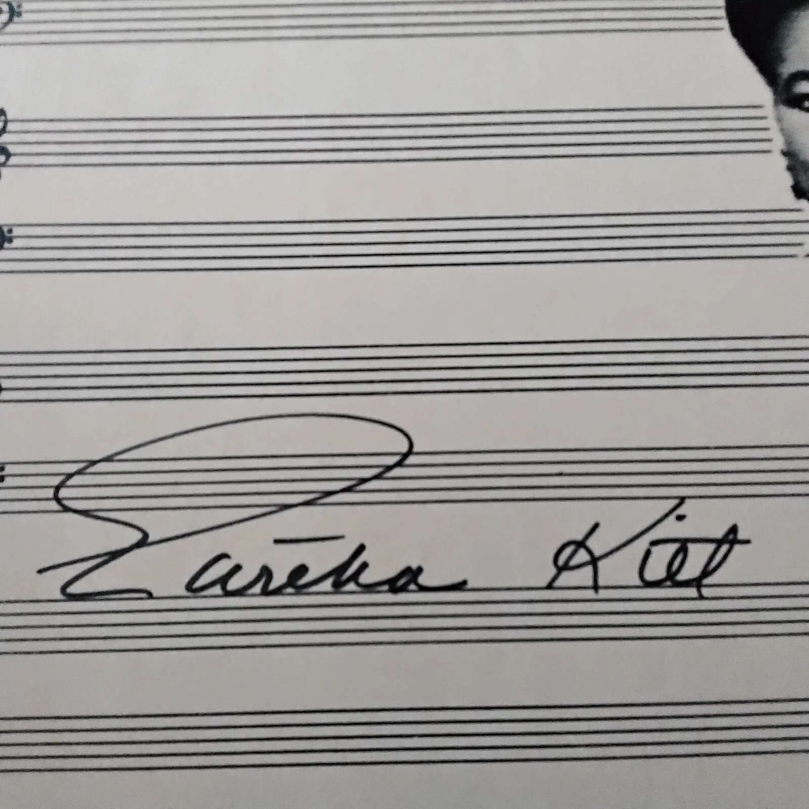 Eartha Kitt SIGNED Paper Broadway TV Actress Singer Catwoman Batman Santa Baby, изображение 3