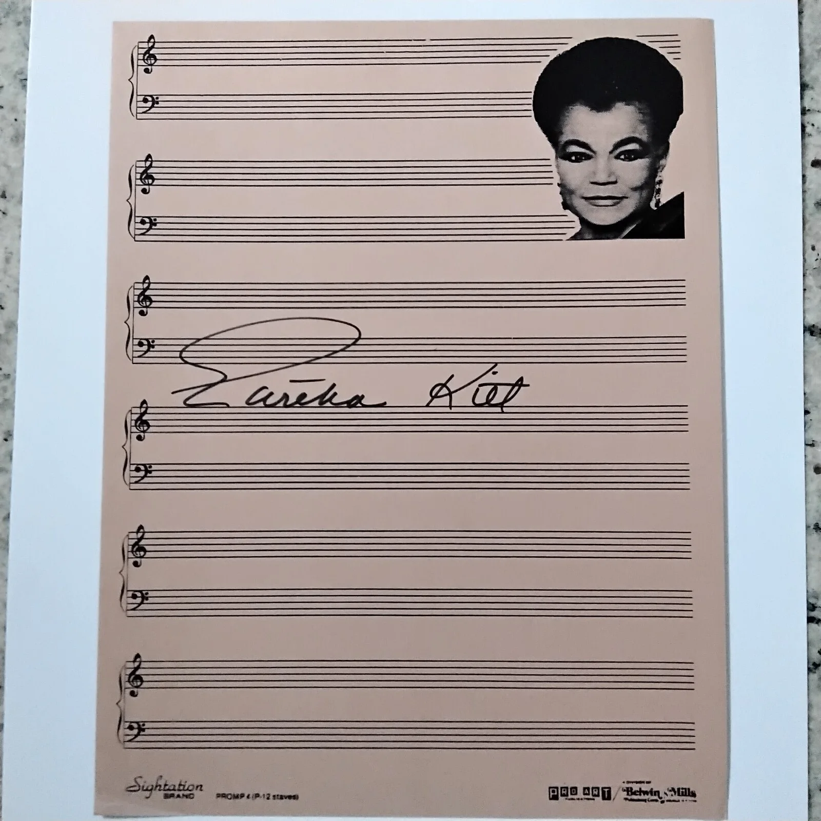 Eartha Kitt SIGNED Paper Broadway TV Actress Singer Catwoman Batman Santa Baby, изображение 4