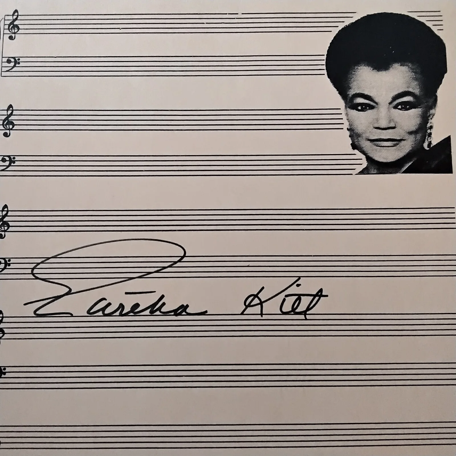 Eartha Kitt SIGNED Paper Broadway TV Actress Singer Catwoman Batman Santa Baby, изображение 5