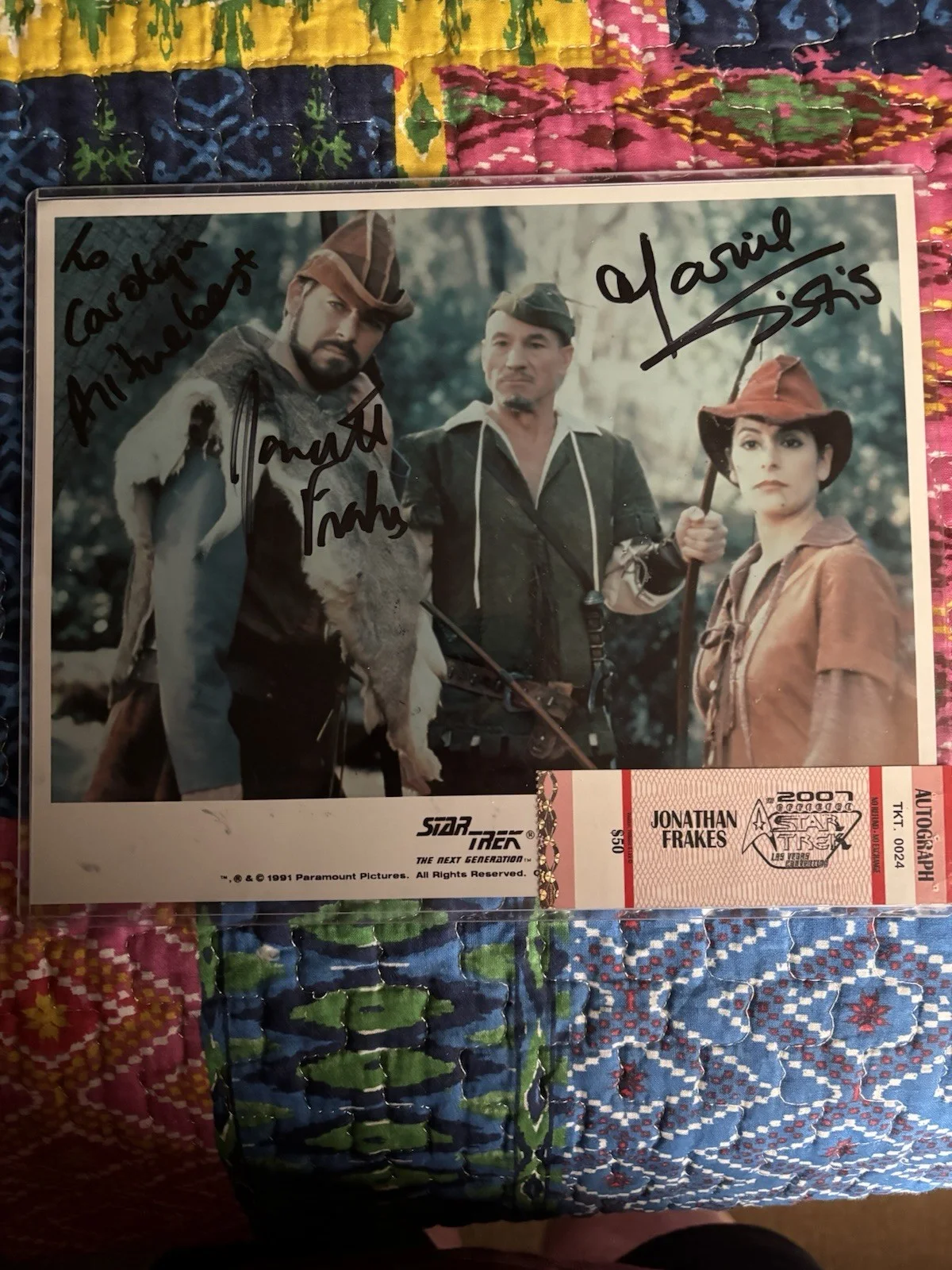 Jonathan Frakes, Marina Sirtis — Star Trek: TNG Original Autographed Photo Jonathan Frakes Marina Sirtis