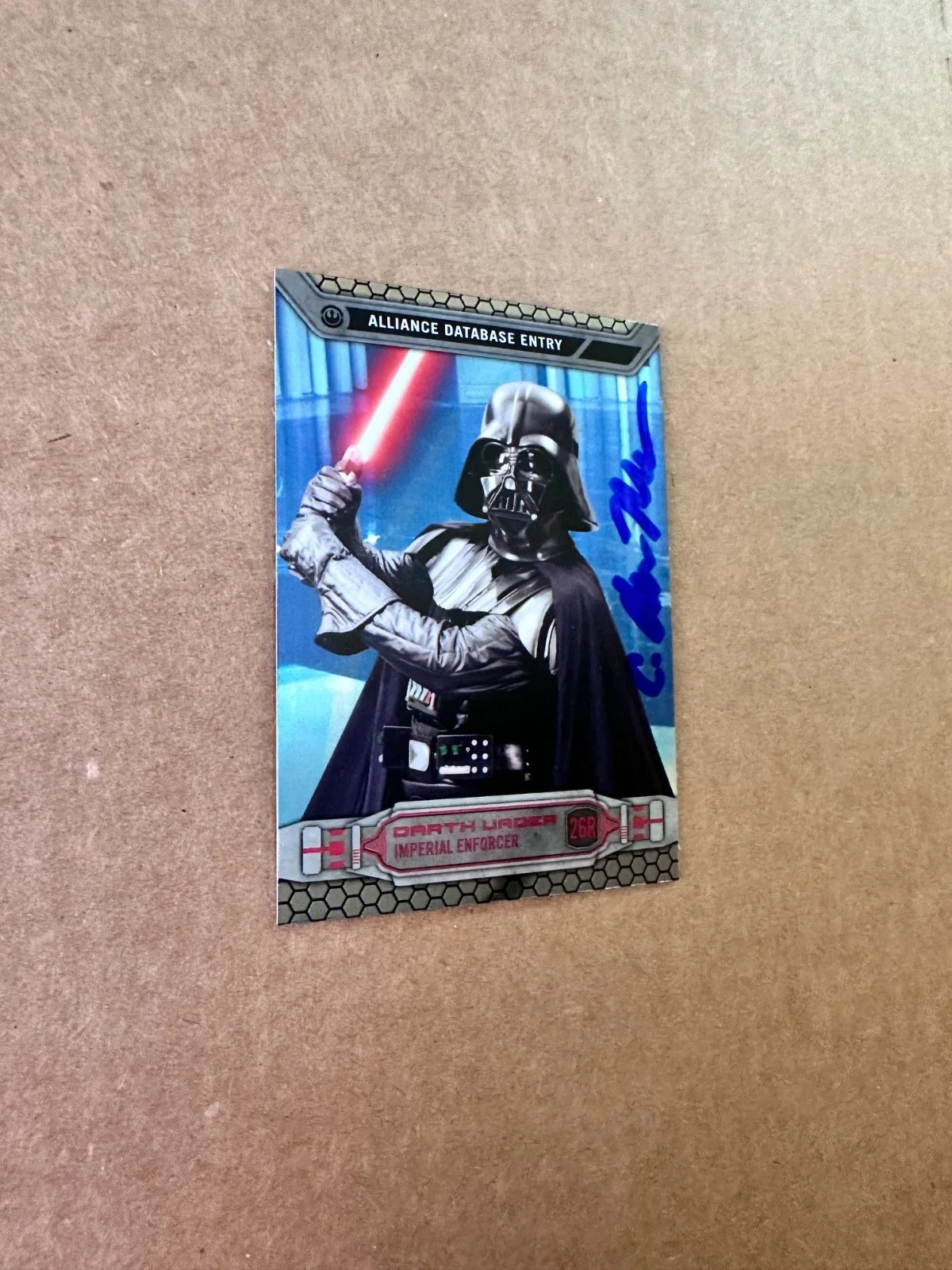 C. Andrew Nelson — C. Andrew Nelson Signed Topps Card Star Wars EpV [SE] Darth Vader Autograph, image 2