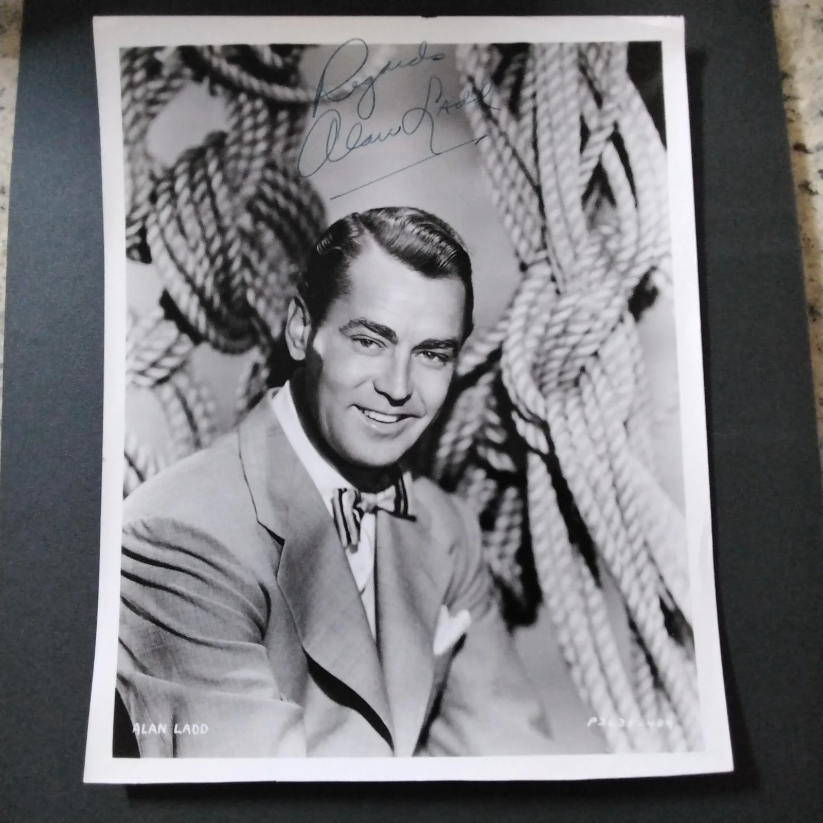 Alan Ladd SIGNED Photo Movie Actor Blue Dahlia Shane Great Gatsby Noir Glass Key, изображение 2