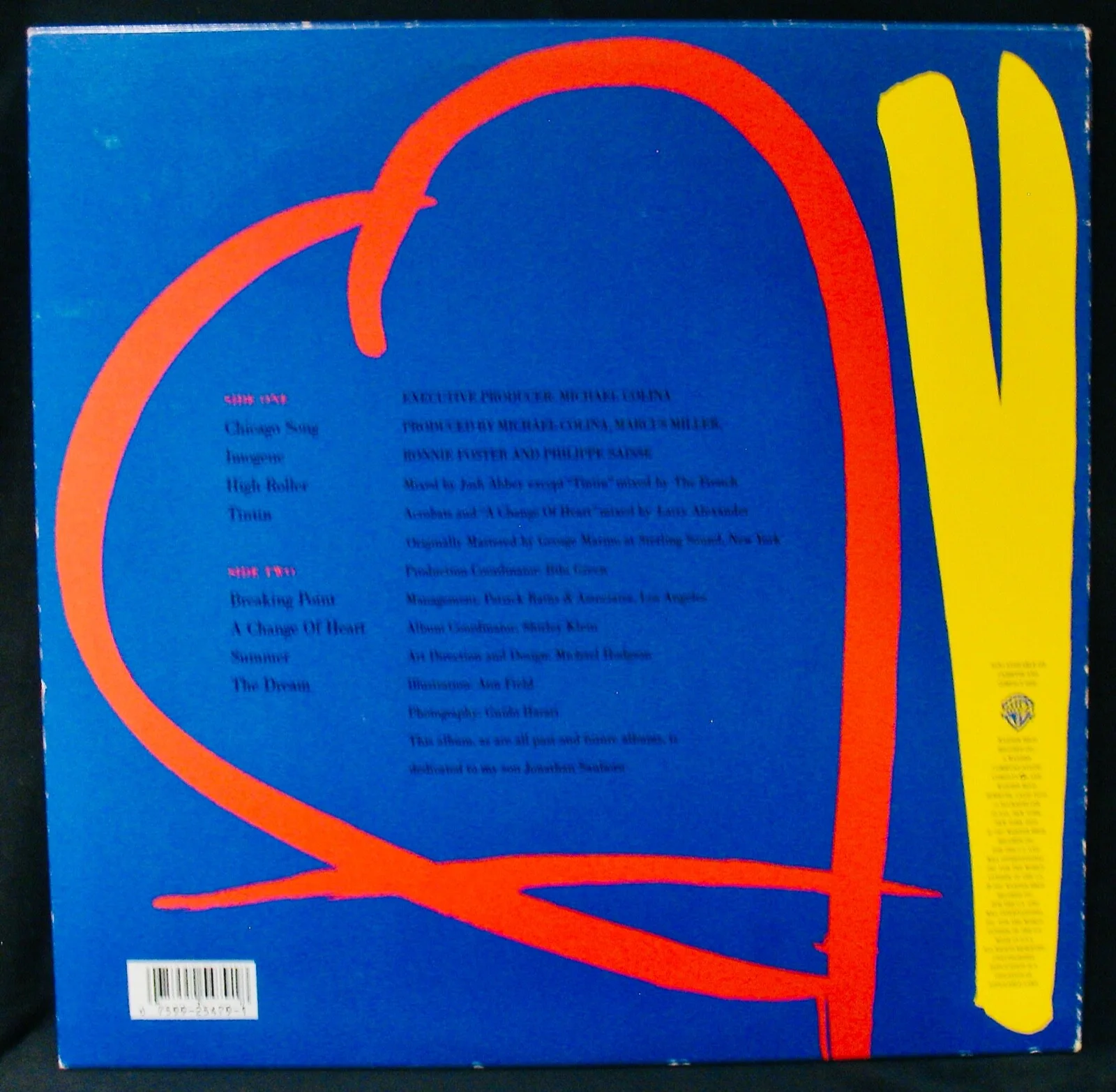 DAVID SANBORN Signed A CHANGE OF HEART Album~Alto Saxophone, изображение 3