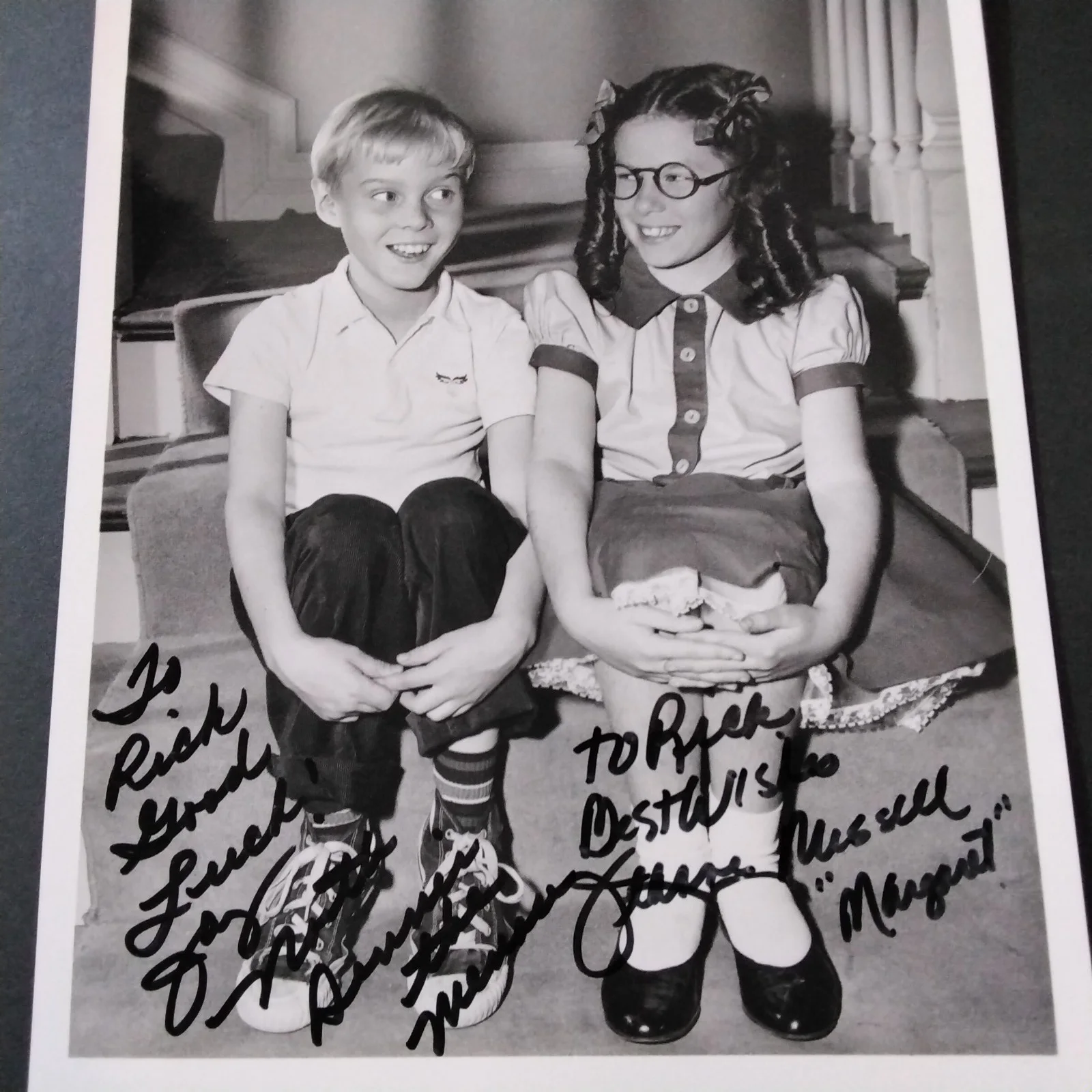 Jay North & Jeannie Russell SIGNED 8x10 Photo Dennis the Menance 60s TV Comedy, изображение 2