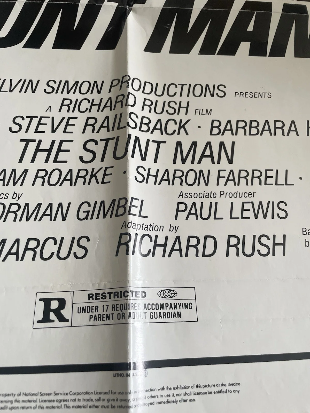 The Stunt Man (1980) Original US One Sheet Movie Poster, изображение 3