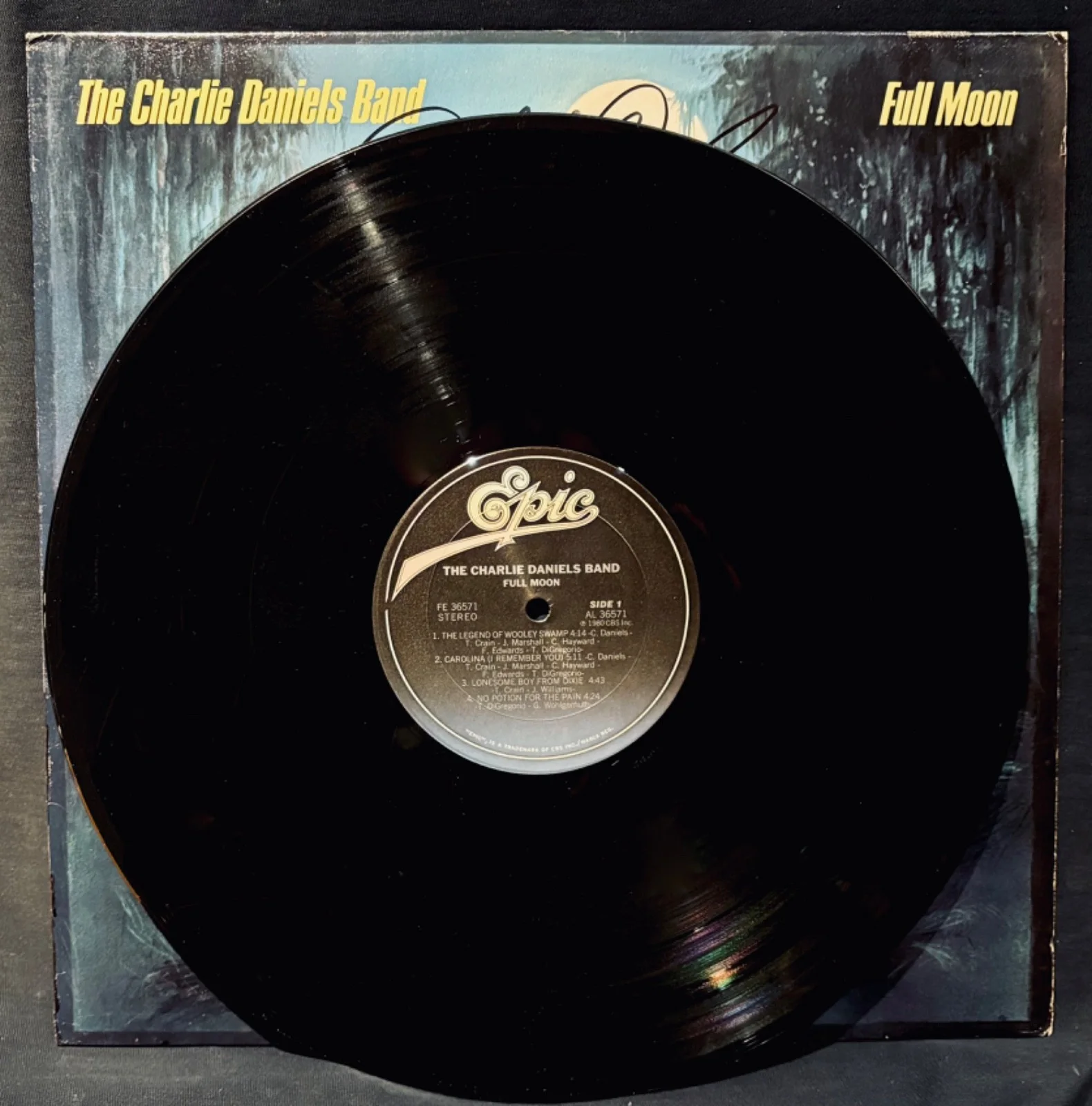 THE CHARLIE DANIELS BAND Signed FULL MOON Album By Charlie Daniels~Country Rock, изображение 2
