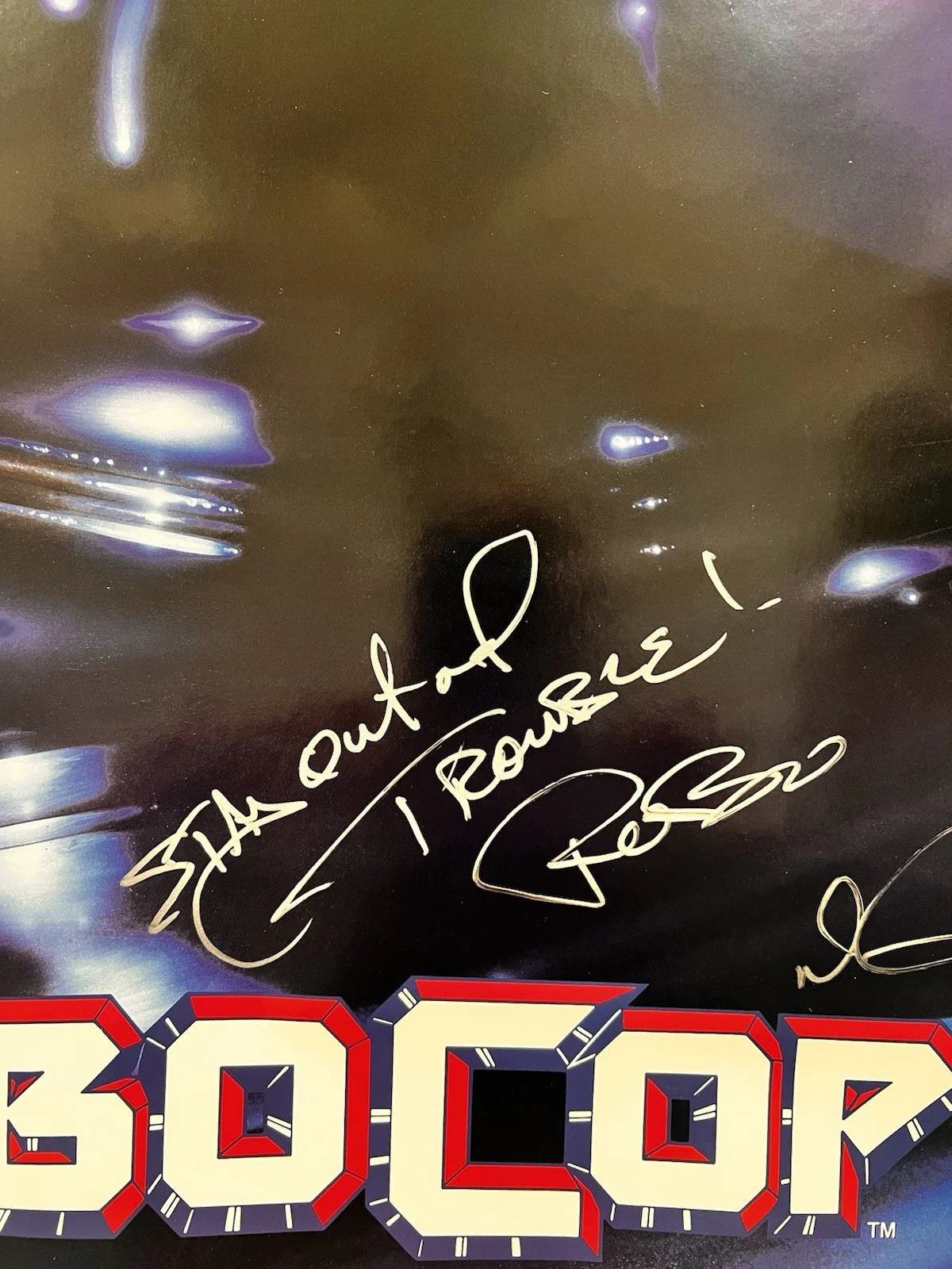 Robocop 2 Original Double Sided Movie Poster Signed W/ Quote Peter Weller JSA, изображение 2