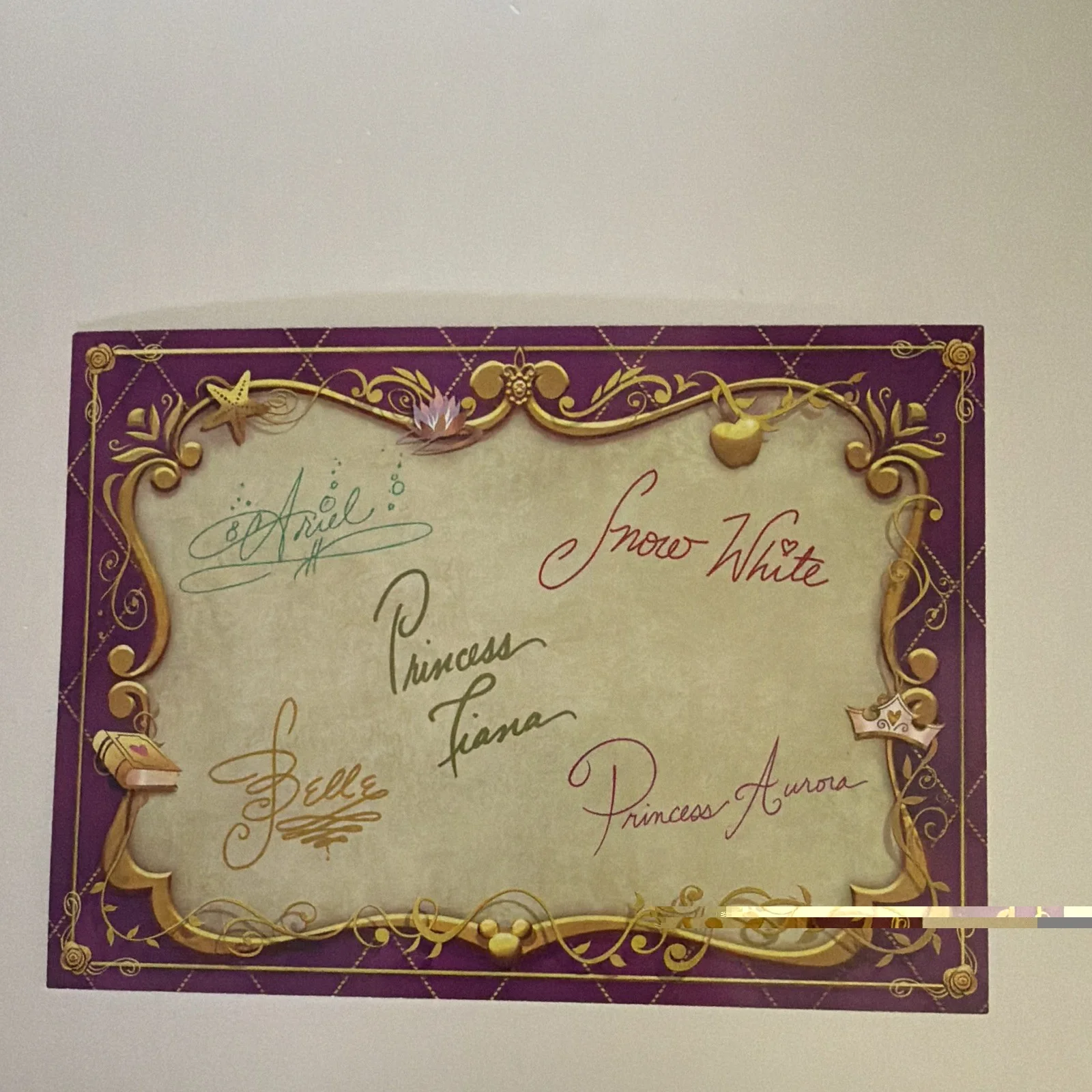 Disney Princess Autograph Card/Paper Ariel Snow White Belle Tiana Aurora, изображение 2