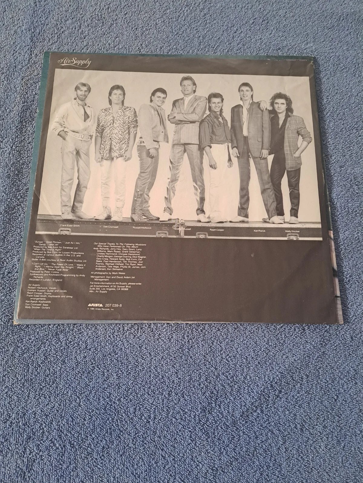 GRAHAM RUSSELL & RUSSELL HITCHCOCK OF AIR SUPPLY SIGNED SELF TITLE VINYL JSA COA, изображение 4