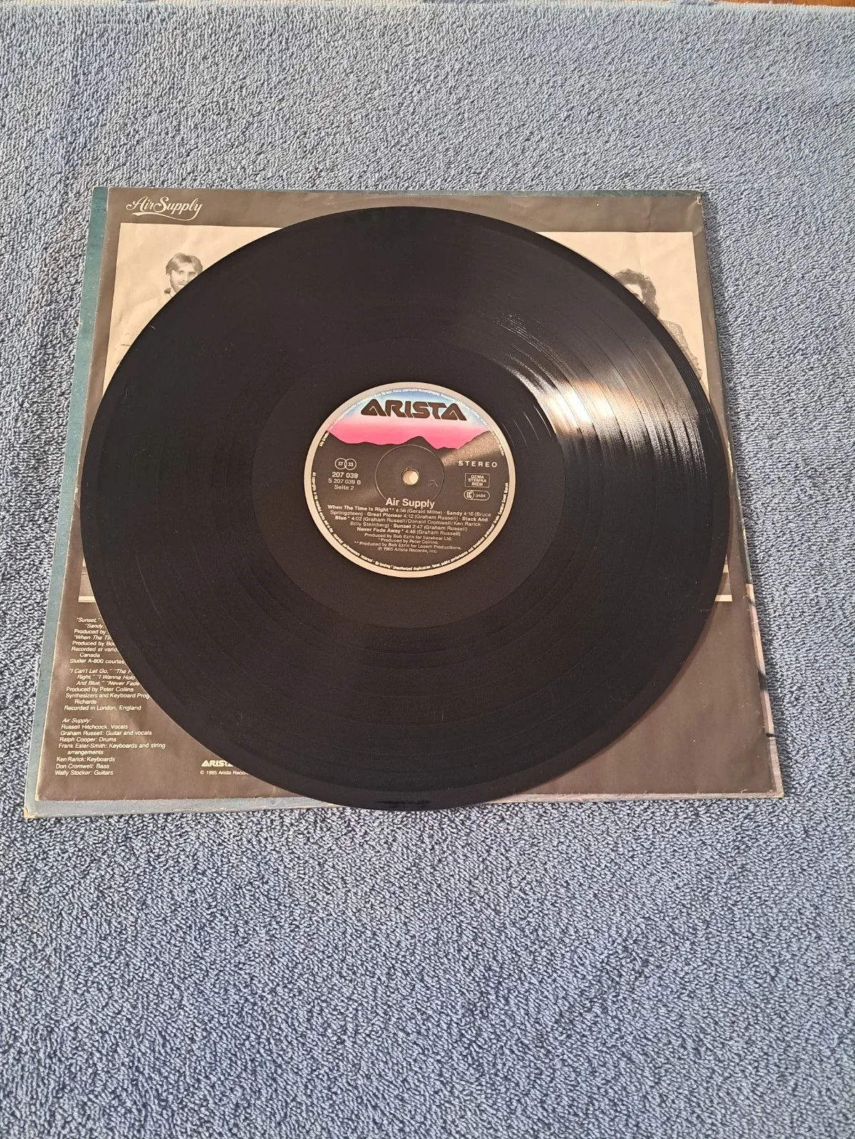 GRAHAM RUSSELL & RUSSELL HITCHCOCK OF AIR SUPPLY SIGNED SELF TITLE VINYL JSA COA, изображение 5