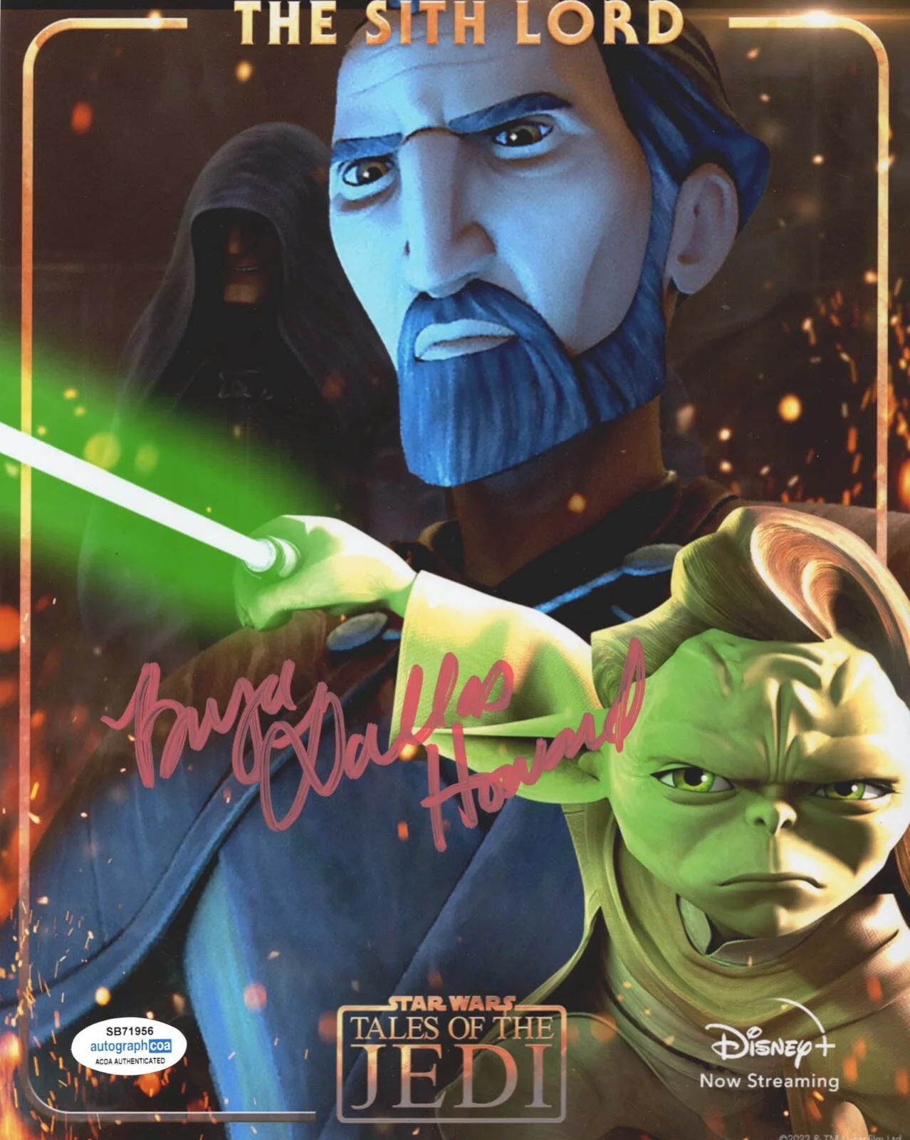 BRYCE DALLAS HOWARD — Bryce Dallas Howard signed "STAR WARS TALES OF THE JEDI" 8x10 Phot d PROOF ACOA, изображение 4