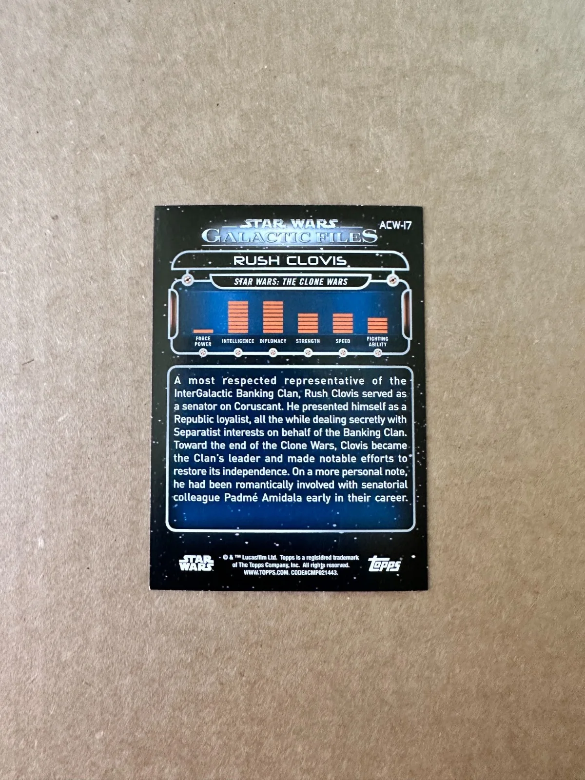 Robin Atkin Downes — Robin Atkin Downes Signed Topps Card Star Wars TCW Rush Clovis Autograph [a], image 3