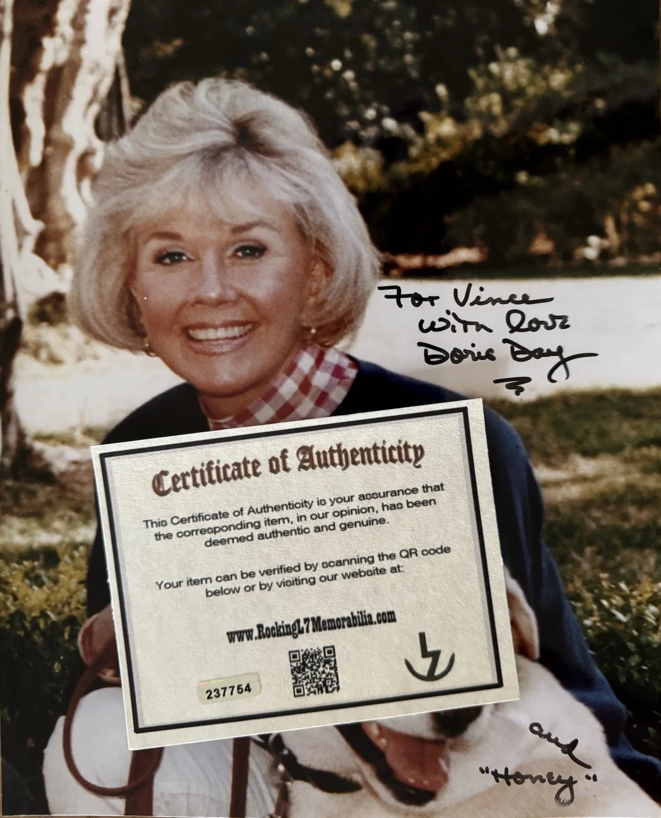 Doris Day — Doris Day signed 8 x 10 photo inscribed COA Singer Dancer Animal Rights Activist, изображение 4