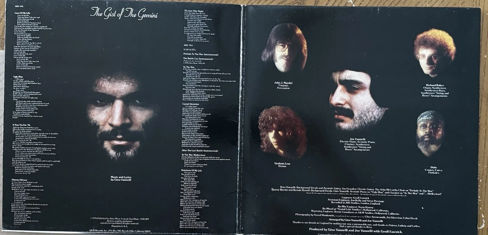 Gino Vannelli Signed The Gift of the Gemini Record Album PSA/DNA Santa Rosa, изображение 3