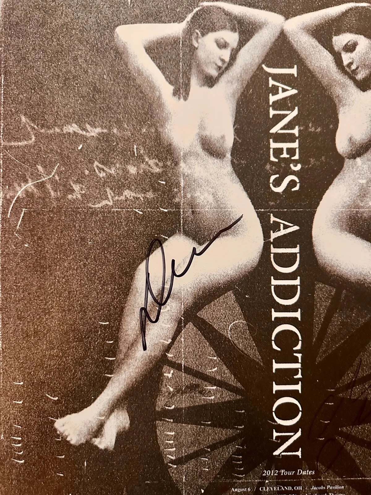 2012 Jane's Addiction Autographed Tour Poster Lithograph Perry Navarro, изображение 3