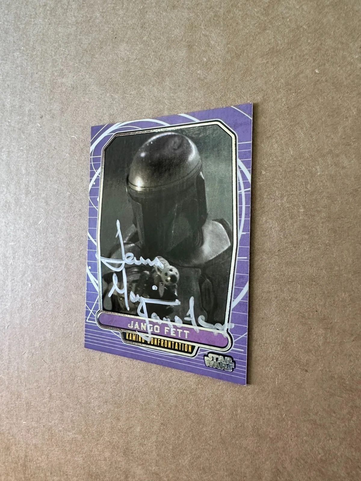 Temuera Morrison — Temuera Morrison Signed Topps Card Star Wars EpII Jango Fett Autograph [b], image 2