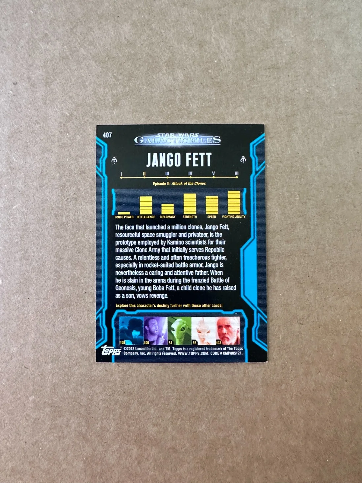 Temuera Morrison — Temuera Morrison Signed Topps Card Star Wars EpII Jango Fett Autograph [b], image 3