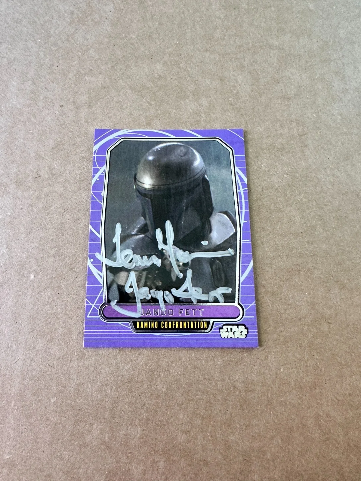 Temuera Morrison — Temuera Morrison Signed Topps Card Star Wars EpII Jango Fett Autograph [a]