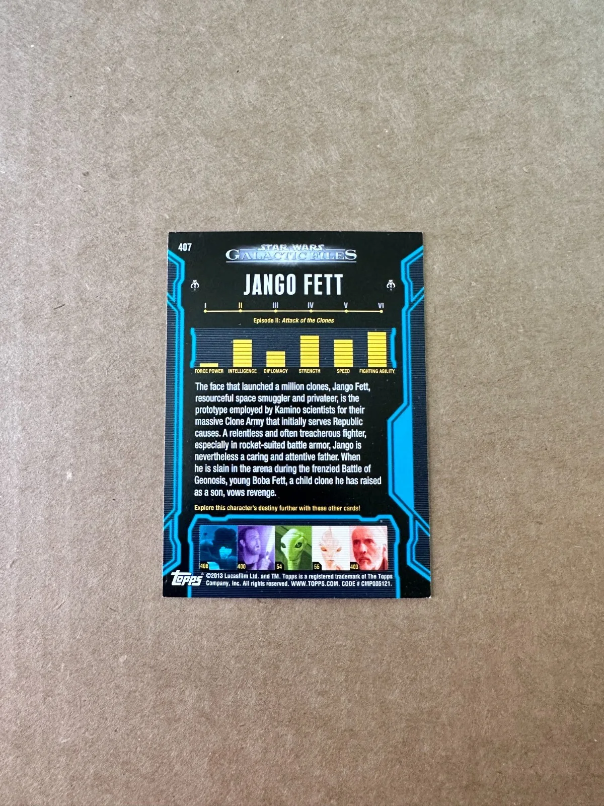 Temuera Morrison — Temuera Morrison Signed Topps Card Star Wars EpII Jango Fett Autograph [a], image 2