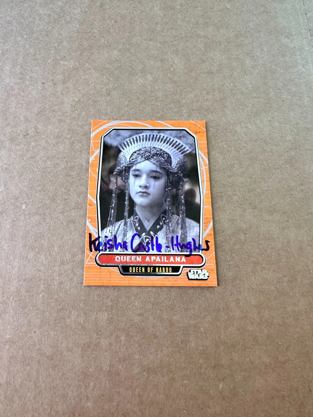 Keisha Castle-Hughes — Keisha Castle-Hughes Signed Topps Card Star Wars EpIII Queen Apailana Autograph, изображение 2