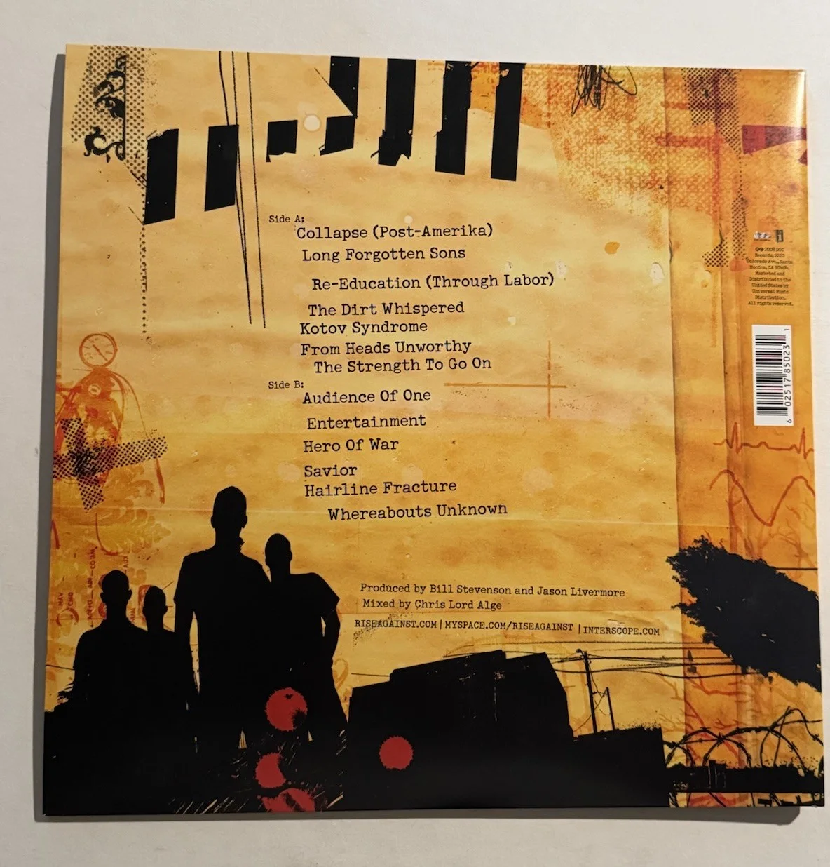 RISE AGAINST FULL BAND SIGNED VINYL ALBUM RECORD AUTOGRAPHED ROCK BAND COA, изображение 2