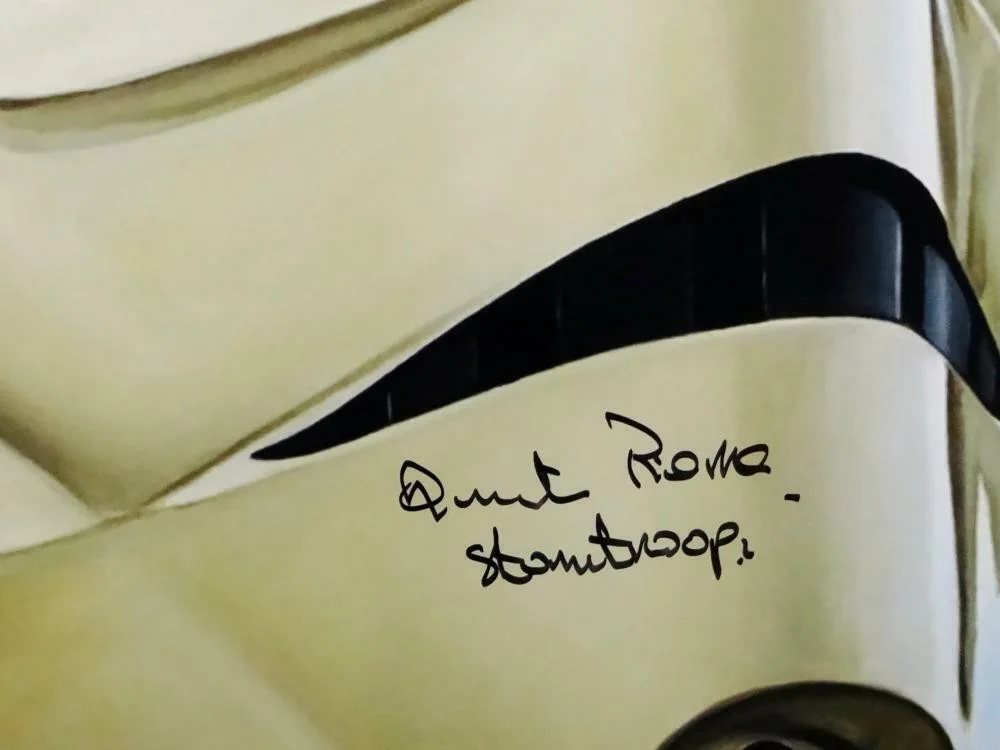 Syd Wragg — Quentin Pierre Autographed 11x14 Mask Close Up Photo w/ Stormtrooper- JSA Auth, изображение 2