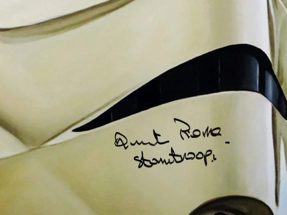 Syd Wragg — Quentin Pierre Autographed 11x14 Mask Close Up Photo w/ Stormtrooper- JSA Auth, изображение 5
