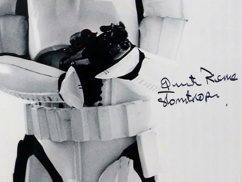 Syd Wragg — Quentin Pierre Autographed 11x14 Photo From Movie w/ Stormtrooper- JSA Auth *Blk, image 2