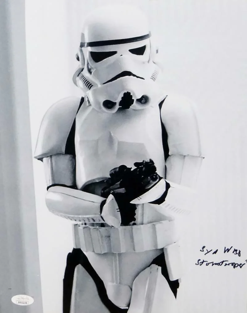 Syd Wragg — Syd Wragg Autographed 11x14 Photo From Movie w/ Stormtrooper - JSA Auth *Black