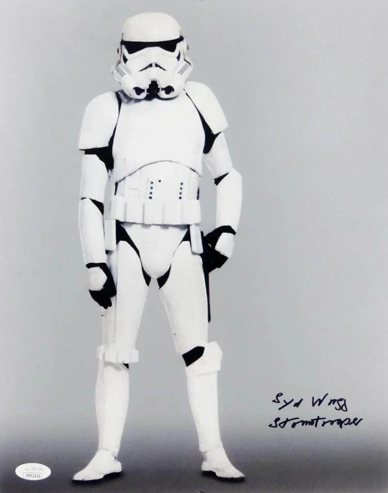 Syd Wragg — Syd Wragg Autographed Full Body 11x14 Photo w/ Stormtrooper - JSA Auth *Black