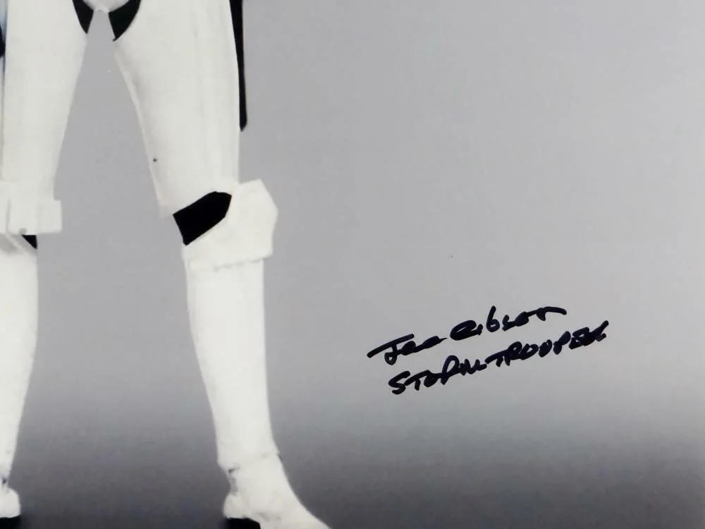 Syd Wragg — Joe Gibson Autographed Full Body 11x14 Photo w/ Stormtrooper - JSA Auth *Black, image 2
