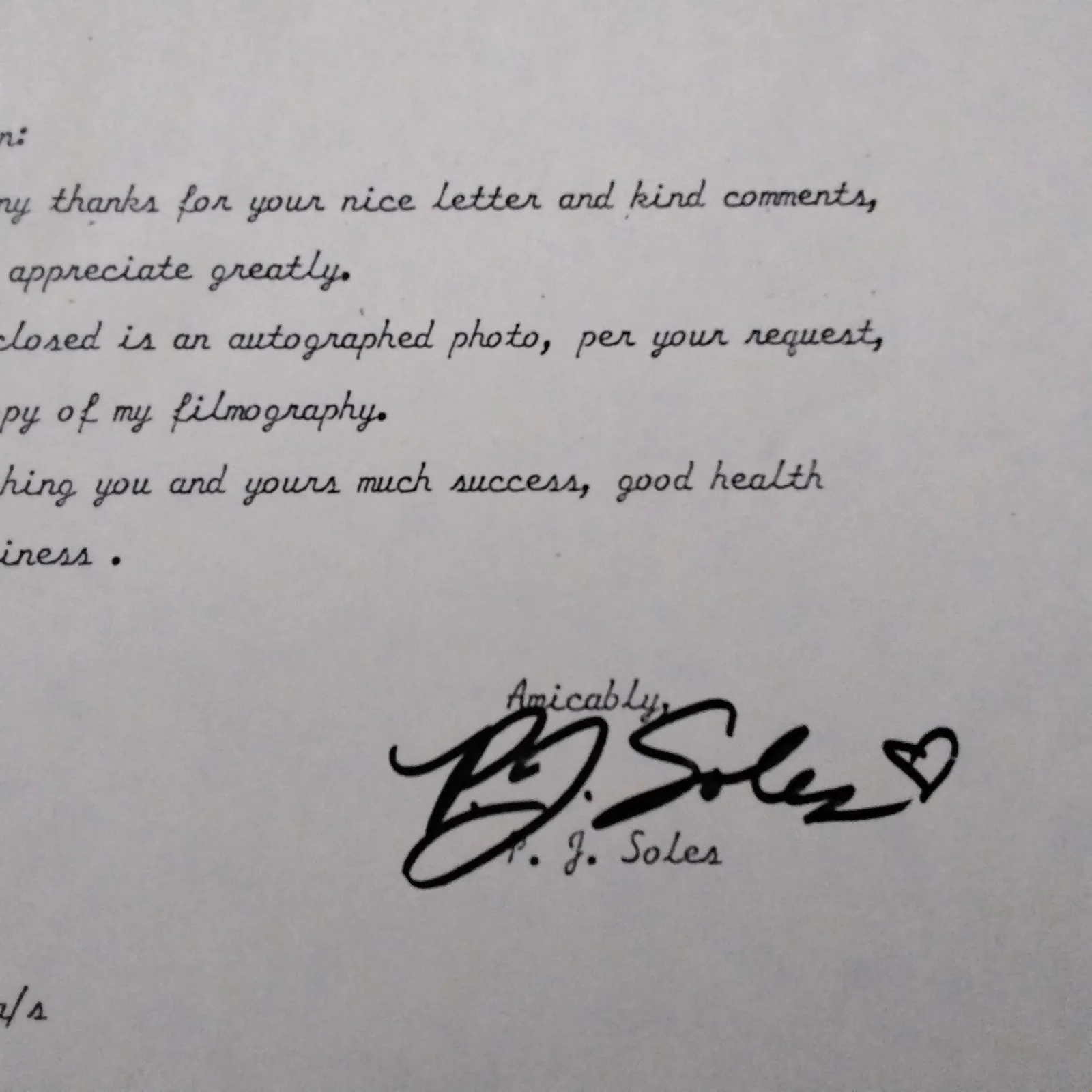 P J Soles SIGNED Letter Photo 70s Movie Actress Halloween Carrie Scream Queen, изображение 4