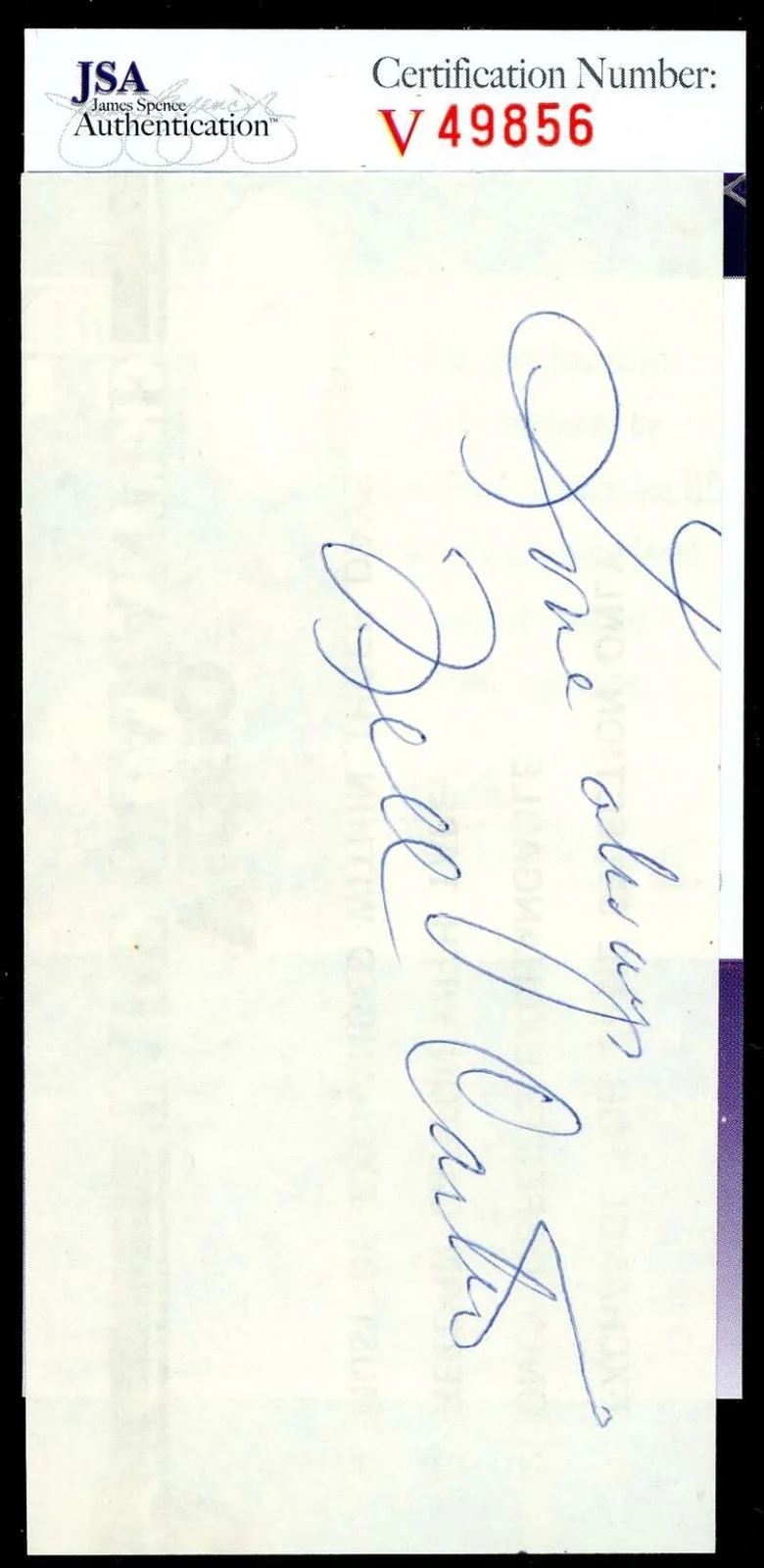 Nell Carter — Nell Carter JSA Coa Signed 3x5 Cut Autograph