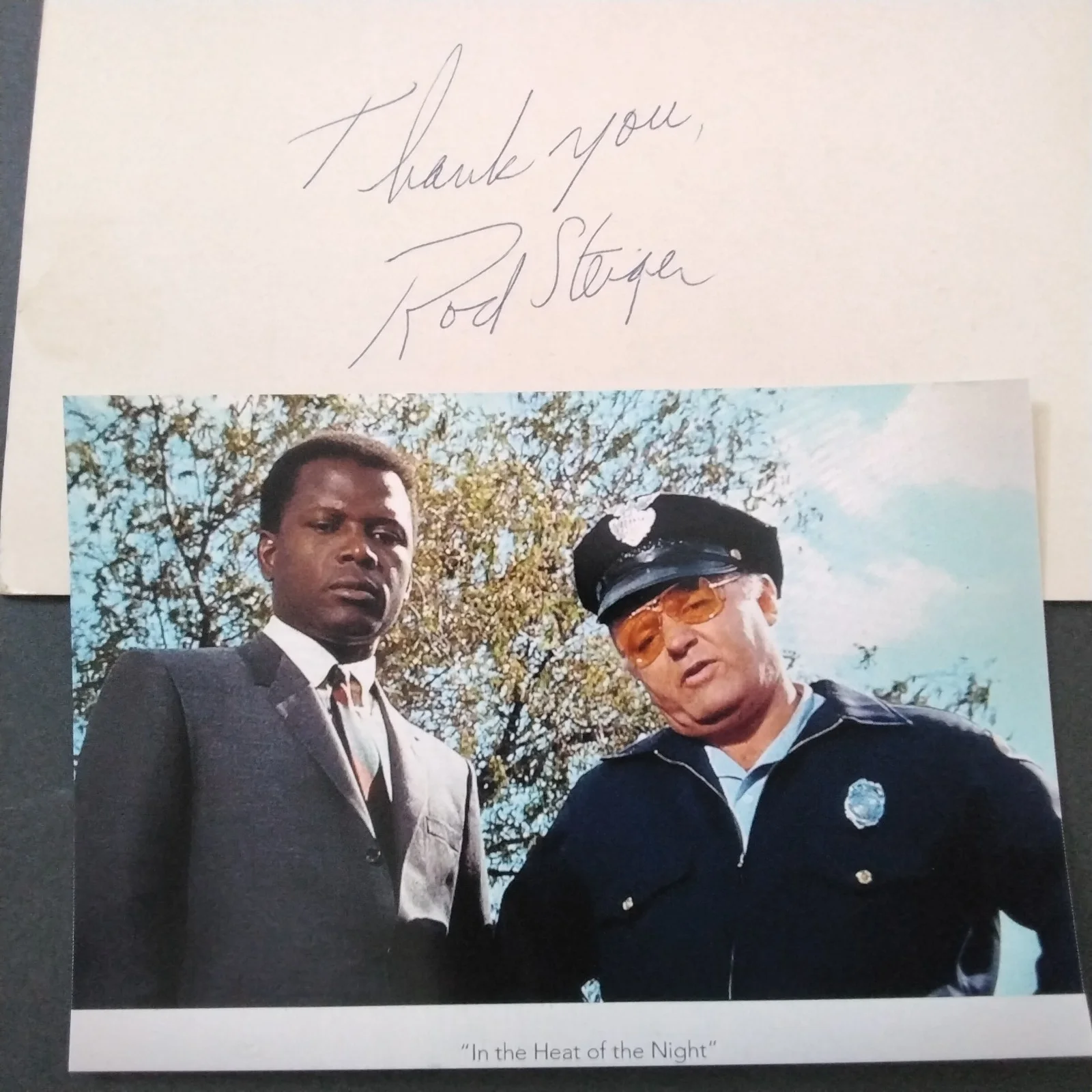 Rod Steiger SIGNED Card Photo Movie Actor Heat of Night On The Waterfront Capone, изображение 2