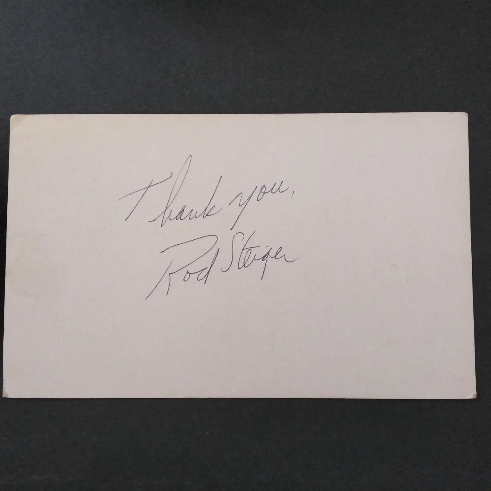 Rod Steiger SIGNED Card Photo Movie Actor Heat of Night On The Waterfront Capone, изображение 4
