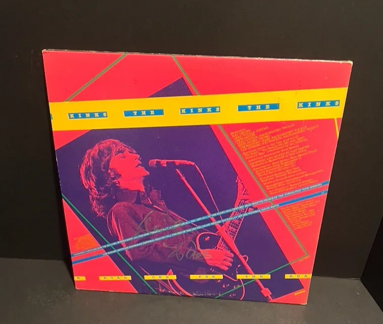 DAVE DAVIES Hand Signed THE KINKS ONE FOR THE ROAD Double LP, image 2