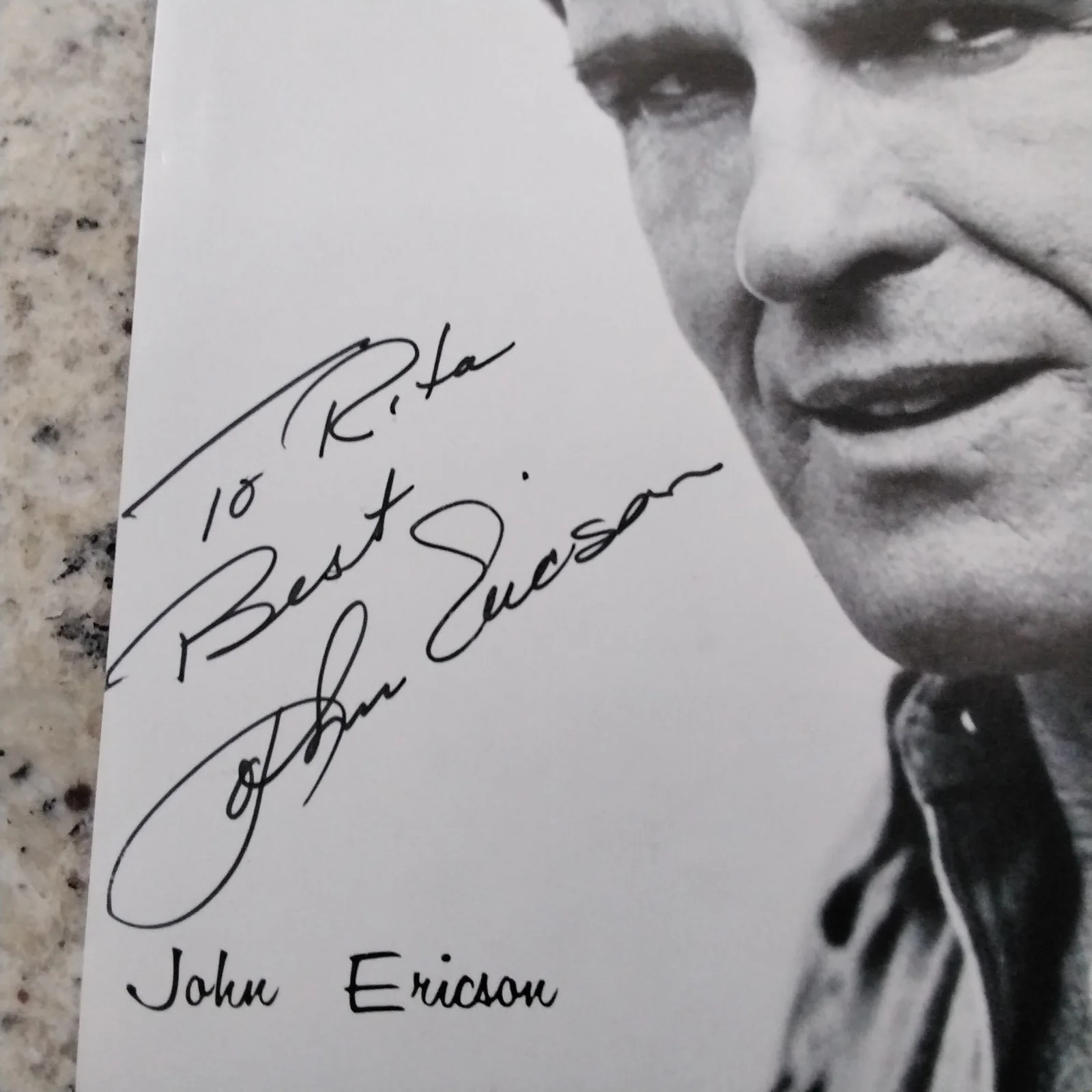 John Ericson SIGNED Photo Movie TV Actor Rhapsody 7 Faces of Dr Lao Honey West, изображение 3