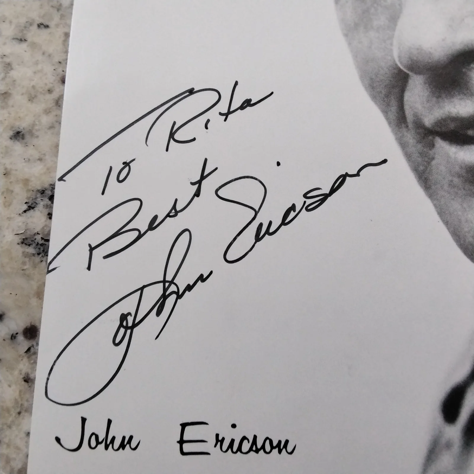 John Ericson SIGNED Photo Movie TV Actor Rhapsody 7 Faces of Dr Lao Honey West, изображение 4