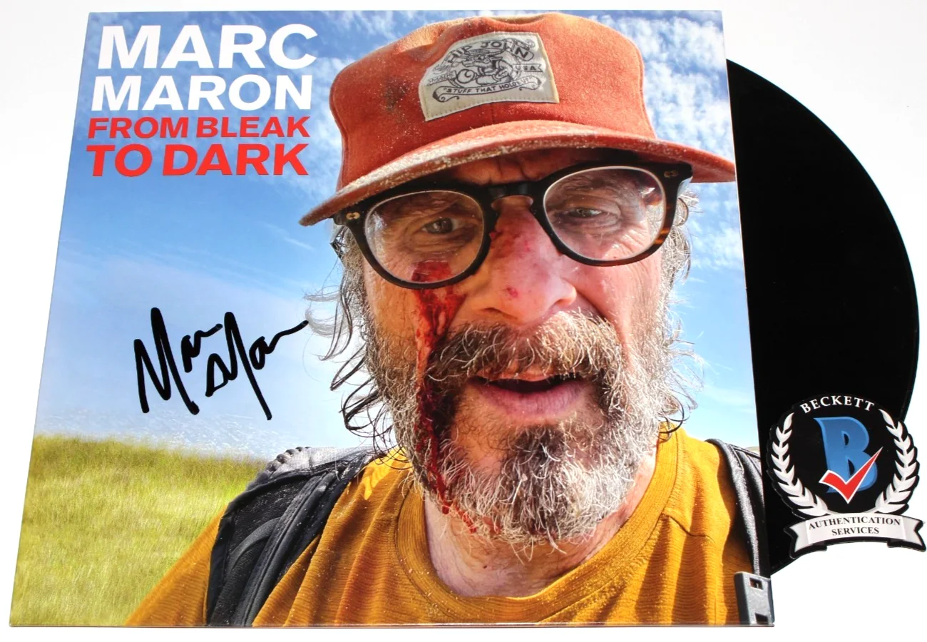 Marc Maron — MARC MARON SIGNED FROM BLEAK TO DARK COMEDY SPECIAL VINYL RECORD LP BECKETT COA