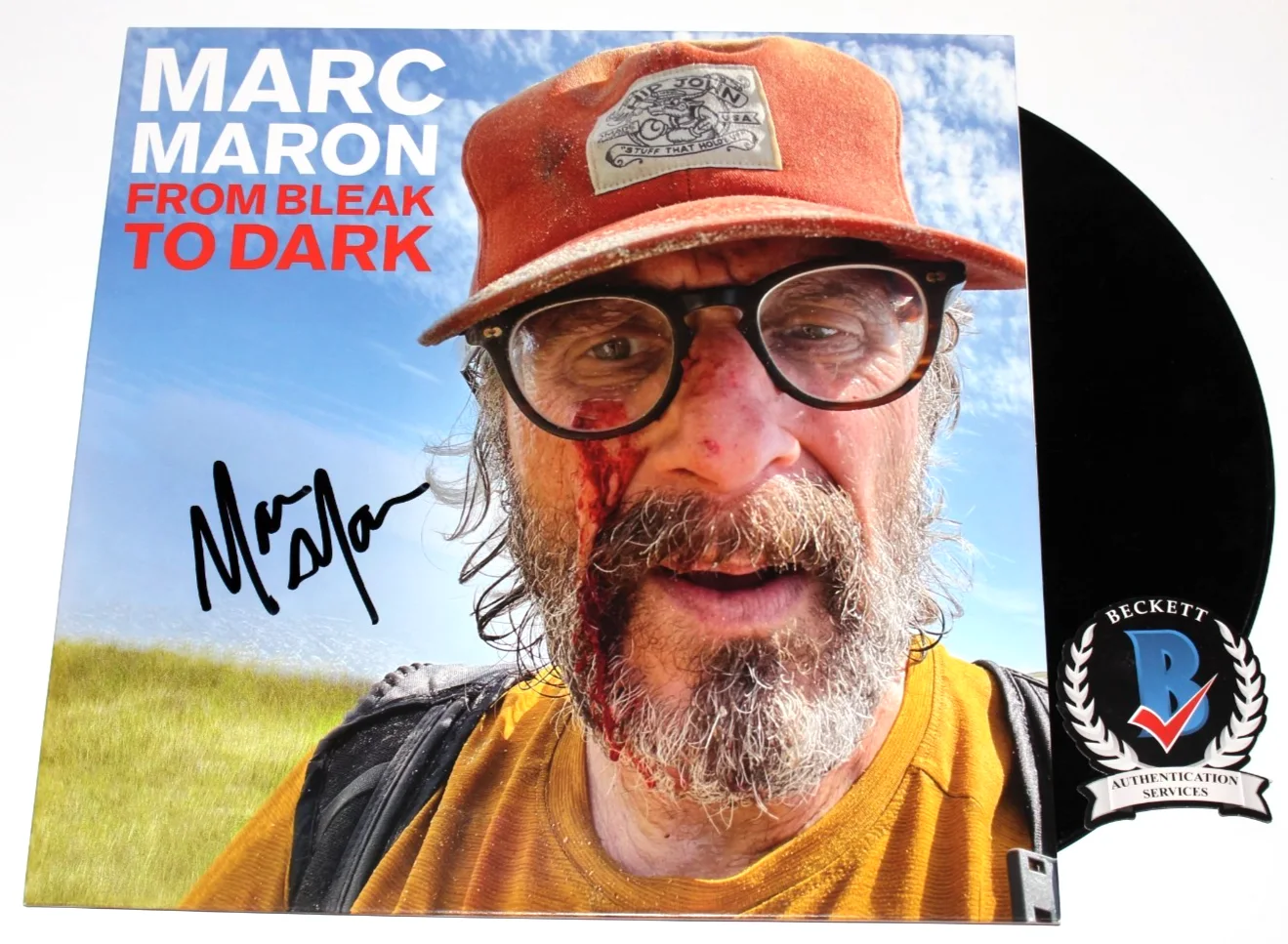 Marc Maron — MARC MARON SIGNED FROM BLEAK TO DARK COMEDY SPECIAL VINYL RECORD LP BECKETT COA, изображение 2