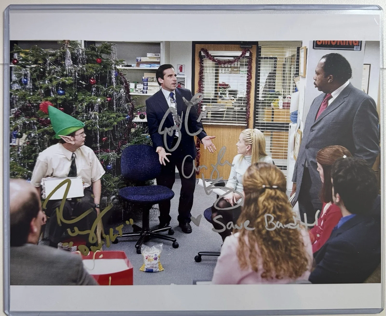 The Office Cast signed photo - by Steve Carell, Rainn Wilson & Angela Kinsey, изображение 3