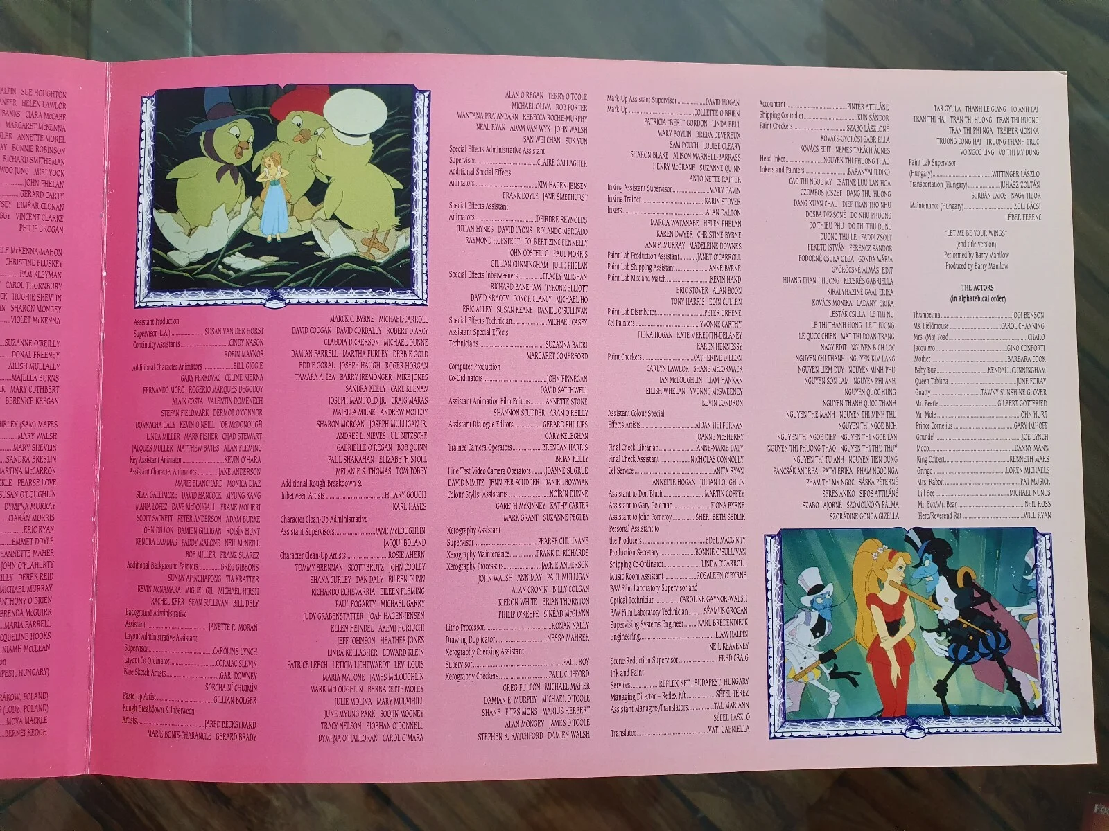 THUMBELINA - 2 HIGH QUALITY GLOSSY CARD ORIGINAL SYNOPSIS BOOKLETS - ANIMATION, image 3
