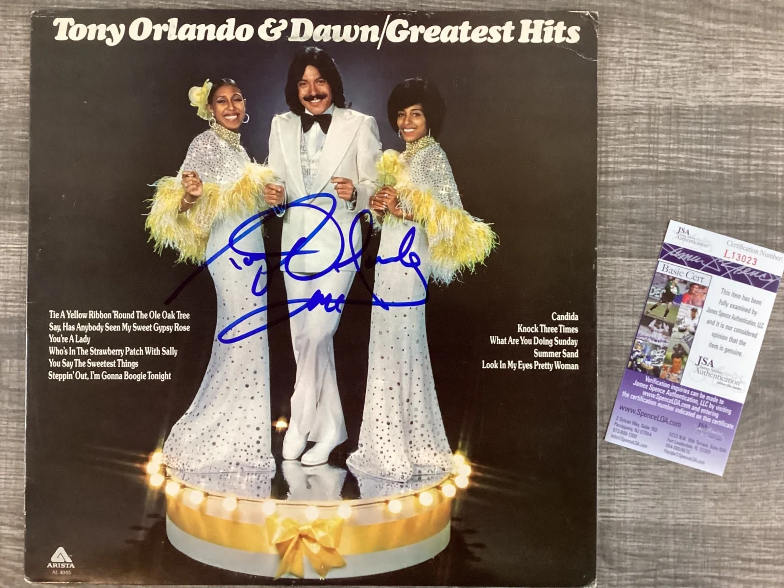 (SSG) Legendary Singer Songwriter TONY ORLANDO Signed Album with Record, JSA COA, изображение 2