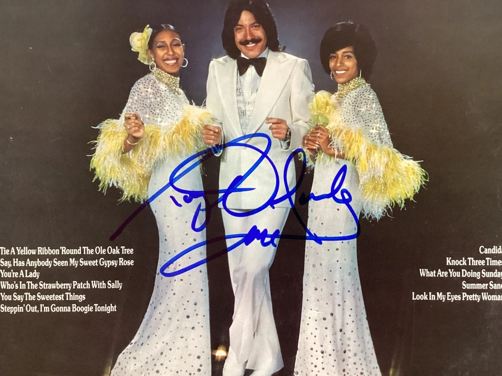 (SSG) Legendary Singer Songwriter TONY ORLANDO Signed Album with Record, JSA COA, изображение 3