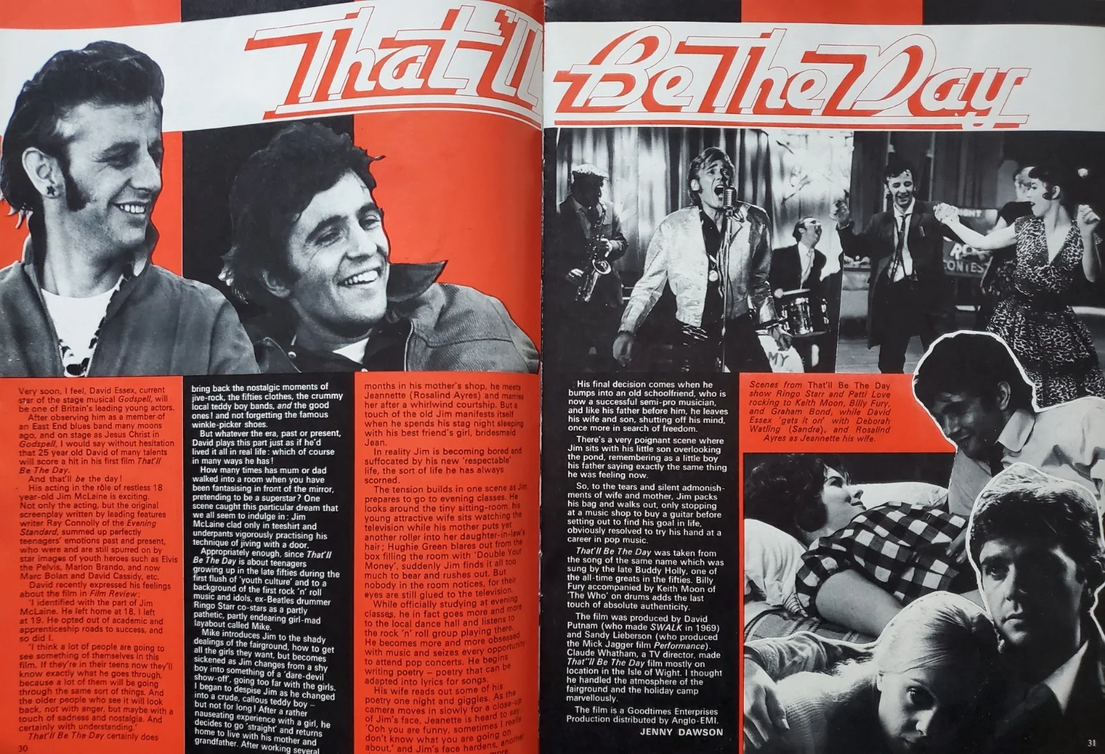 FILM REVIEW / THAT'LL BE THE DAY / DAVID ESSEX /WOODY ALLEN / STEPTOE / NOV 1972, изображение 2