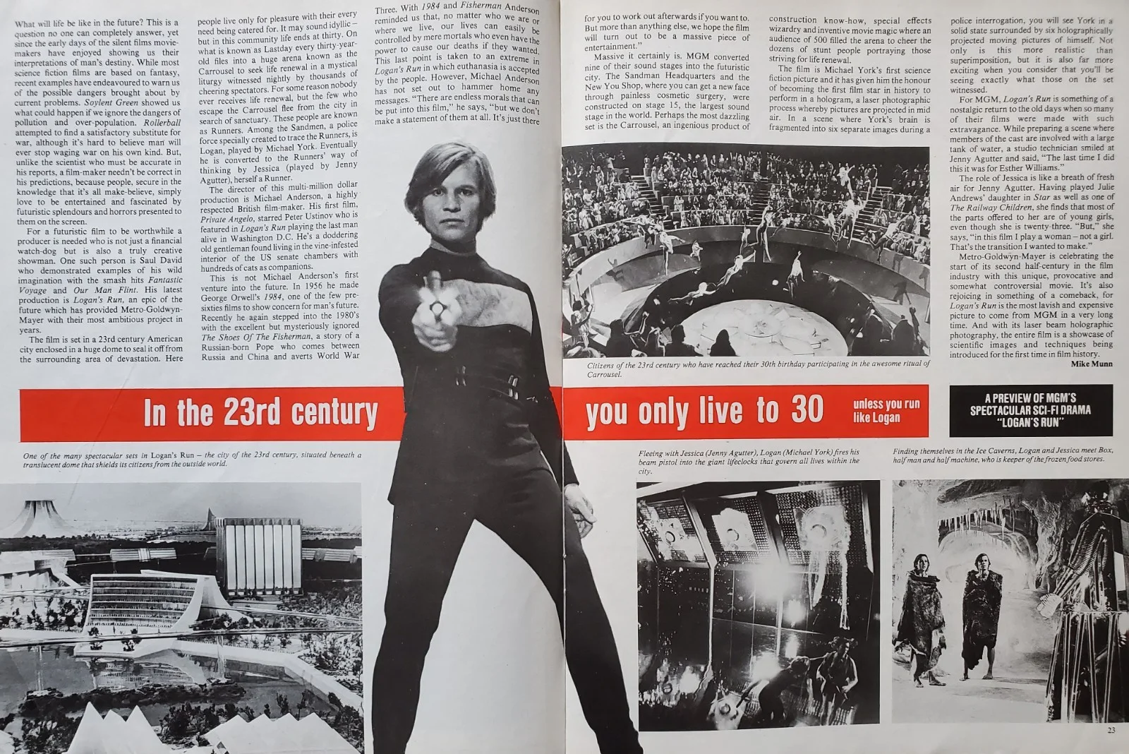 FILM REVIEW / LOGAN'S RUN / JENNY AGUTTER / OMEN / OCT 1976 / CROSSWORD CLIPPED, изображение 2