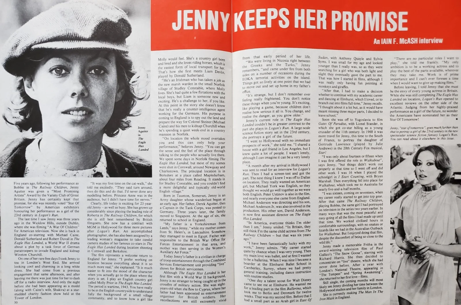 FILM REVIEW / LOGAN'S RUN / JENNY AGUTTER / OMEN / OCT 1976 / CROSSWORD CLIPPED, изображение 3