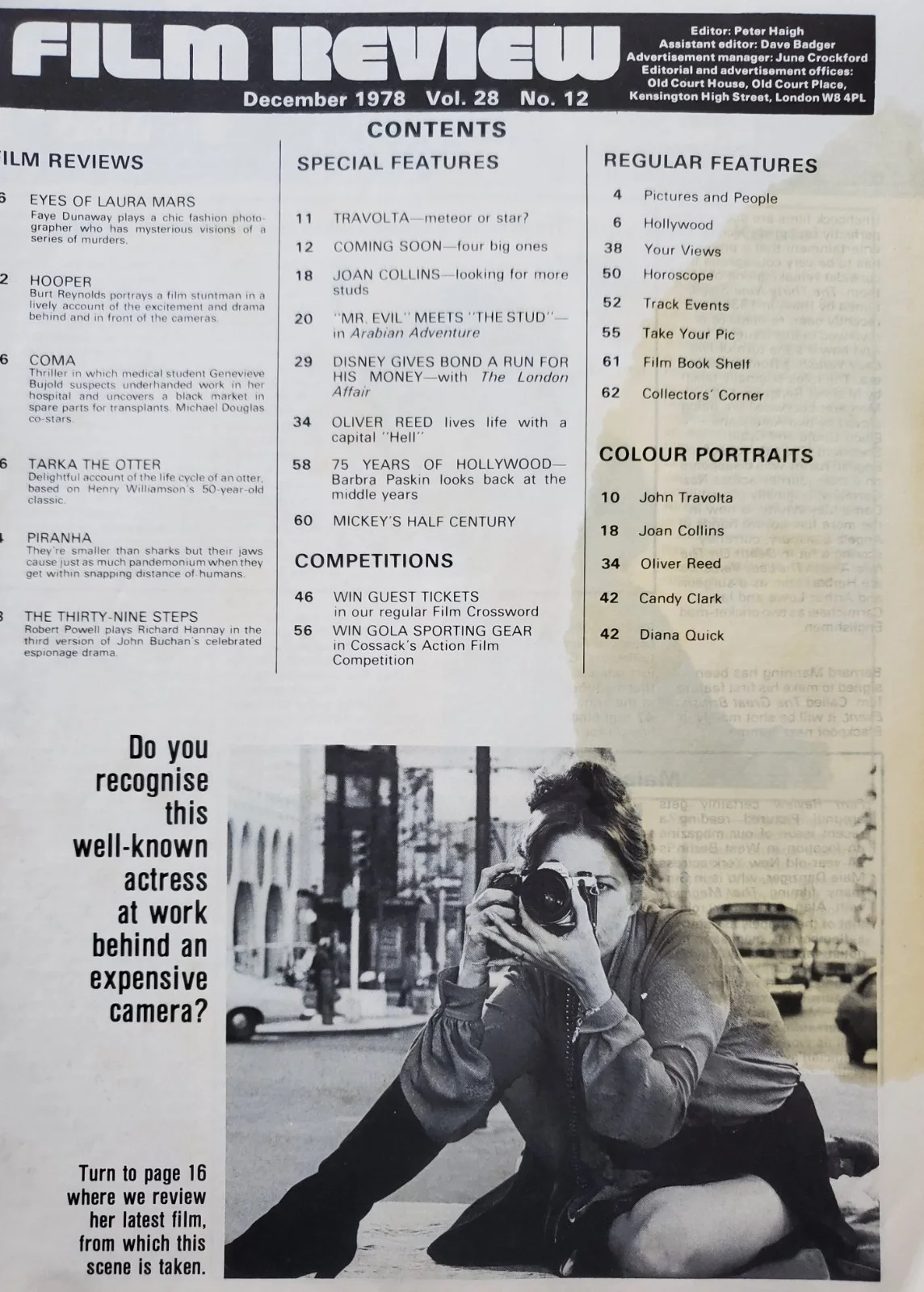 FILM REVIEW MAG / JOHN TRAVOLTA / JOAN COLLINS / THE STUD / NOV 1978 / DAMAGED, изображение 2