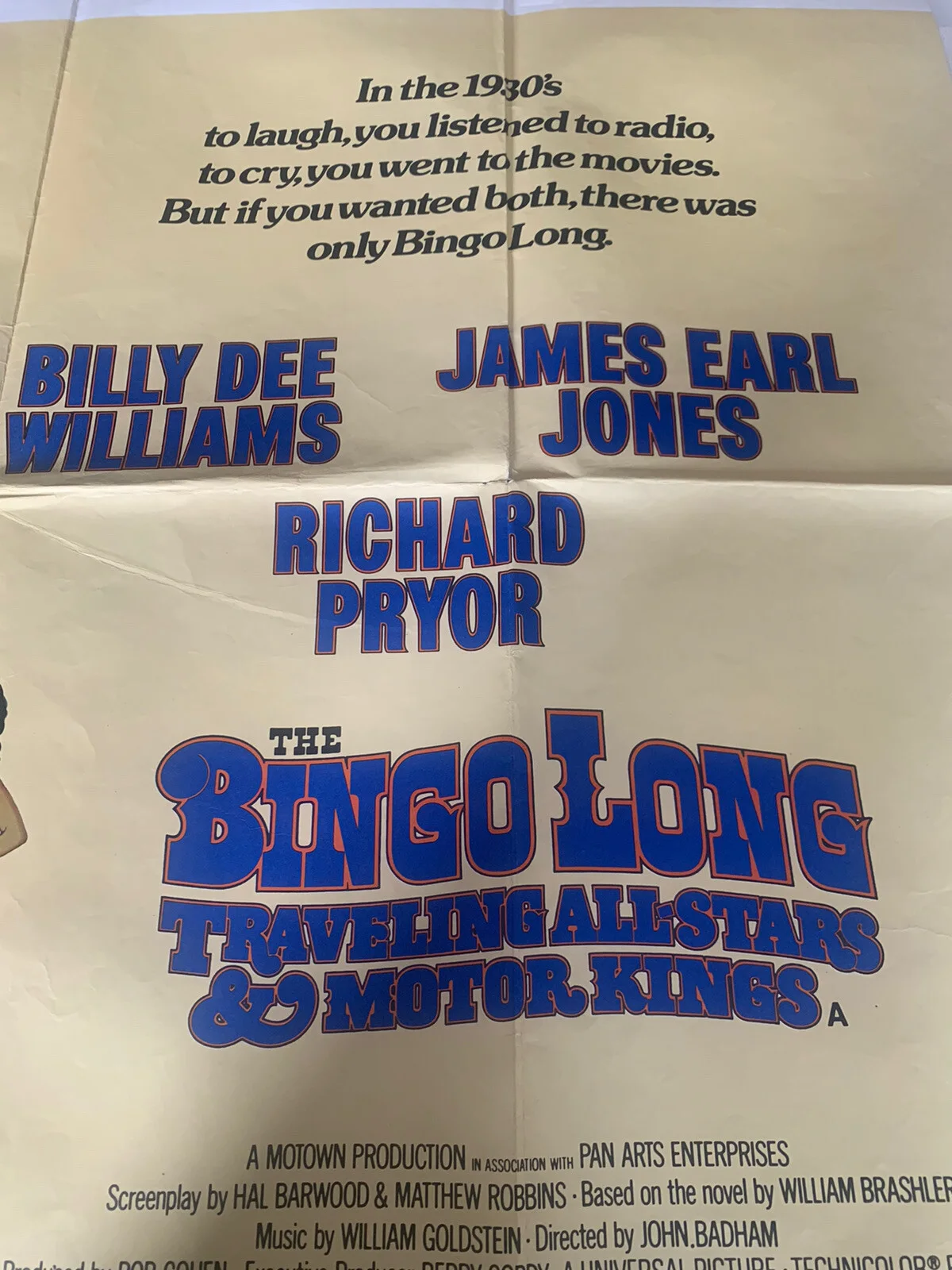 BINGO LONG ALL STARS 1976 Original Quad Cinema Baseball Poster Earl Jones Pryor, изображение 2