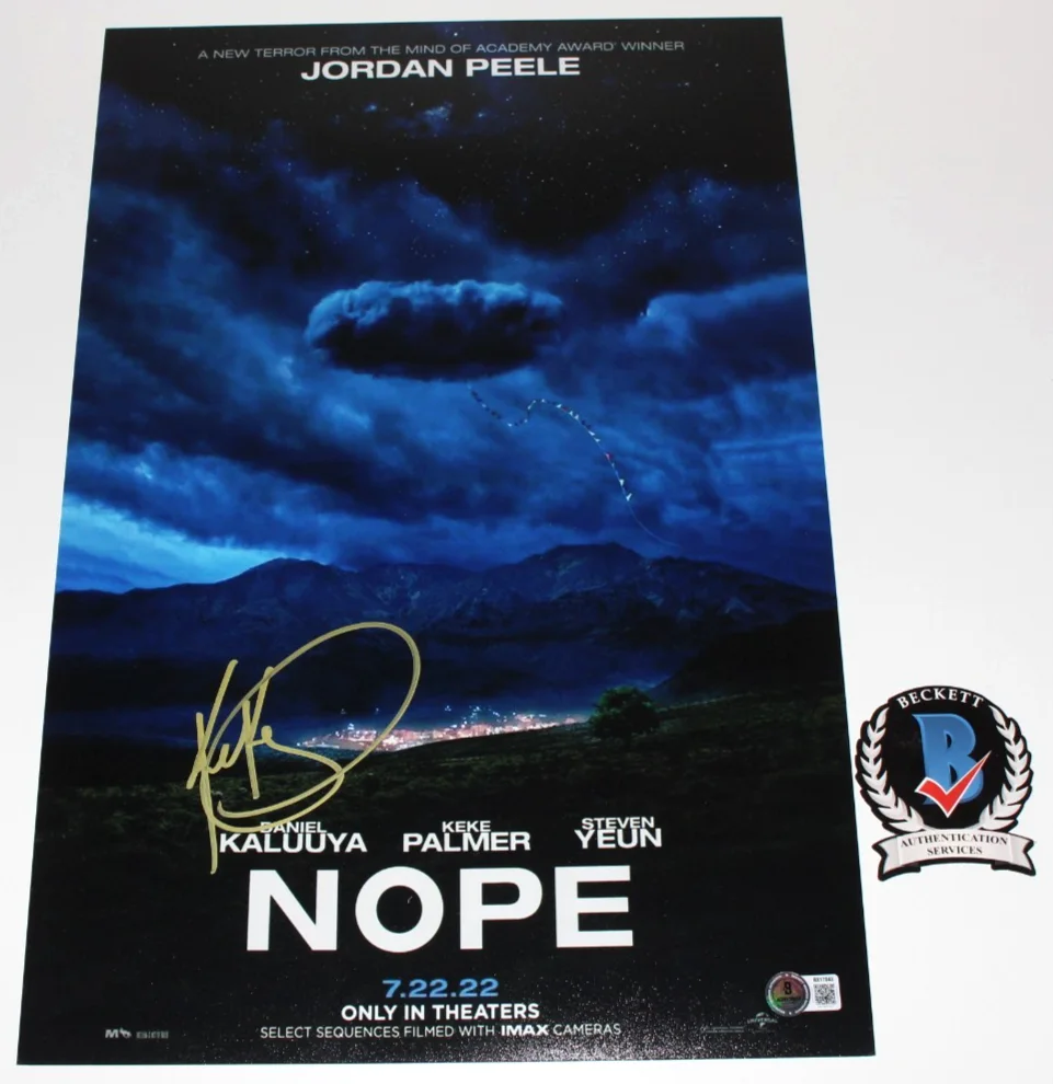 KEKE PALMER SIGNED 'NOPE' 12x18 MOVIE POSTER ACTRESS AUTOGRAPH BECKETT BAS COA, изображение 2